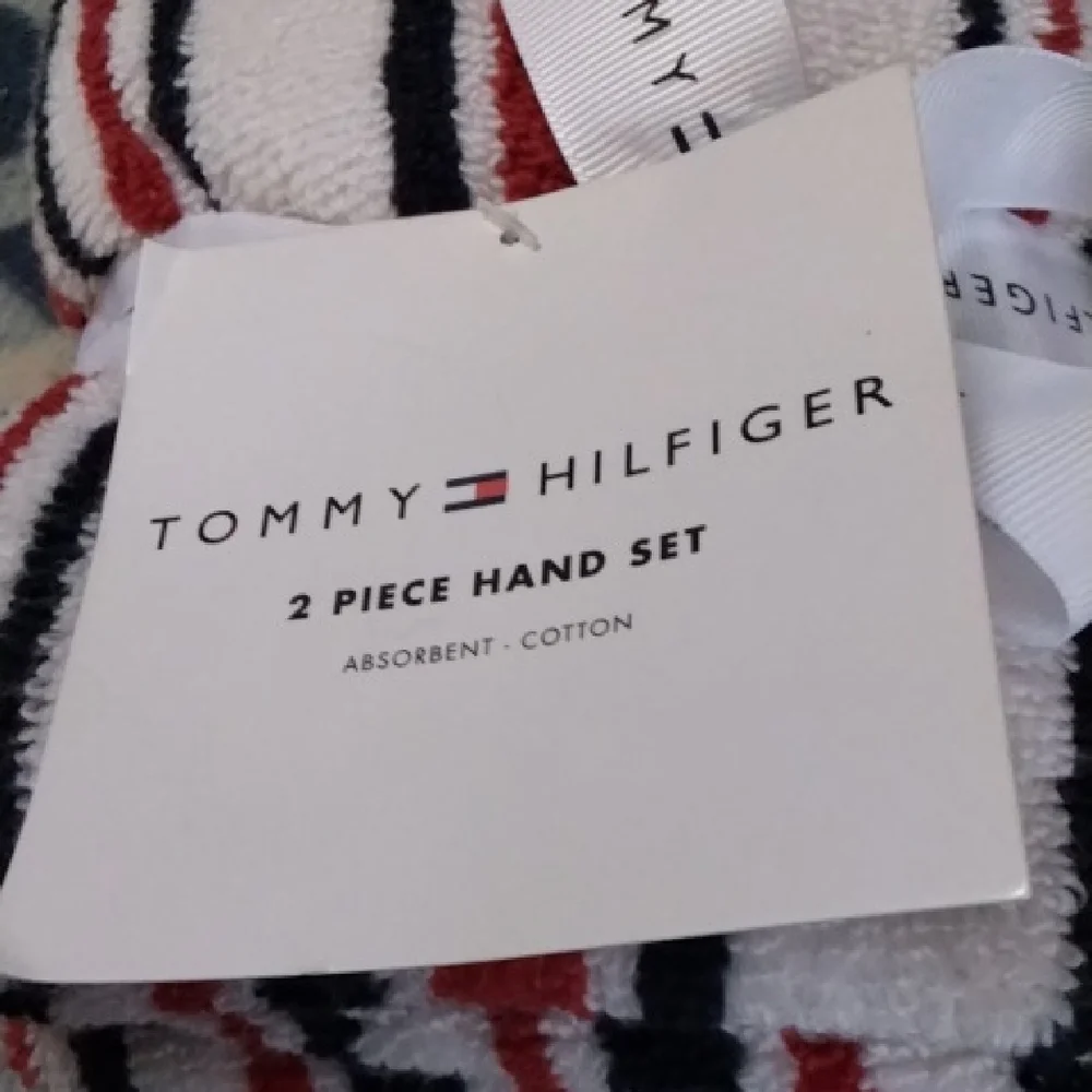Tommy Hilfiger 2-Piece Hand Towel Set | Red White Blue | NEW